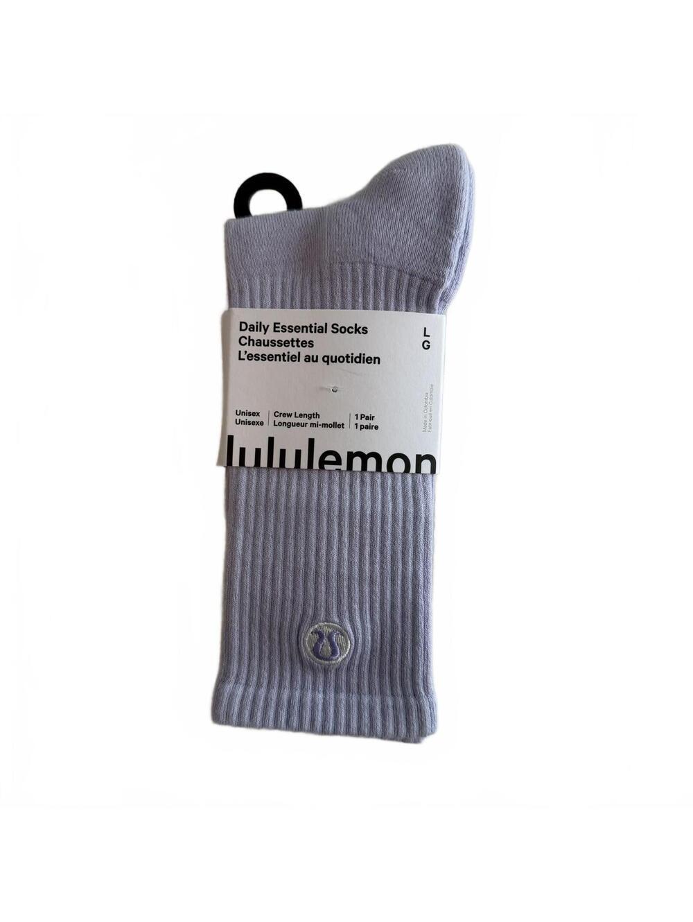 NWT Lululemon Unisex Daily Essential Socks Large Lavender Frost Purple
